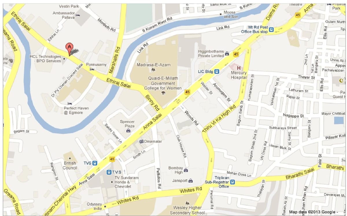 Ана Salai Chennai мапа