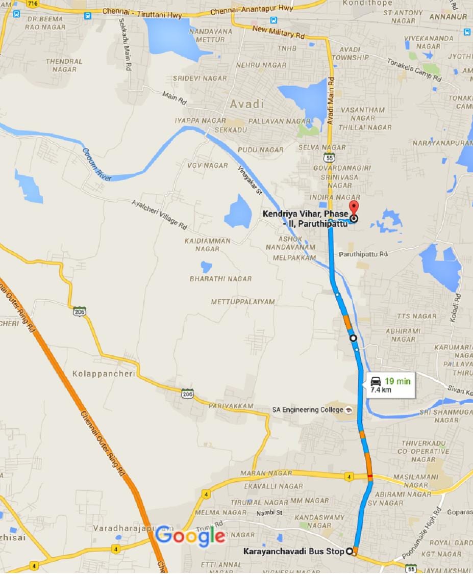 Chennai Avadi мапа