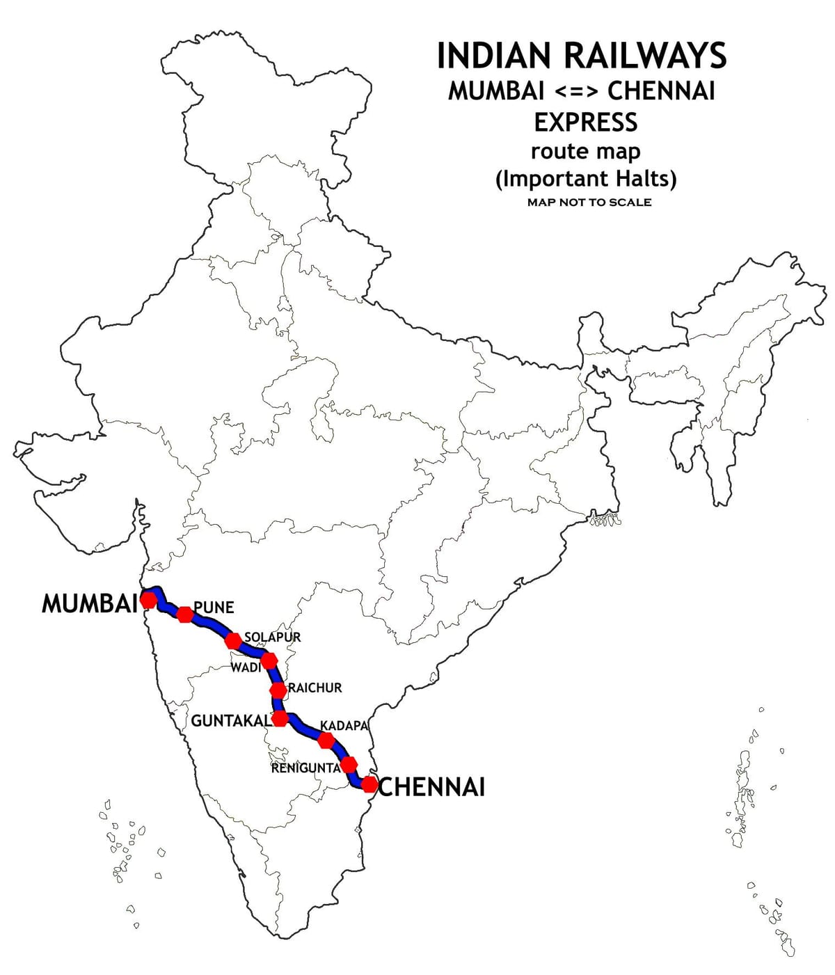 Мумбаи да Chennai мапа