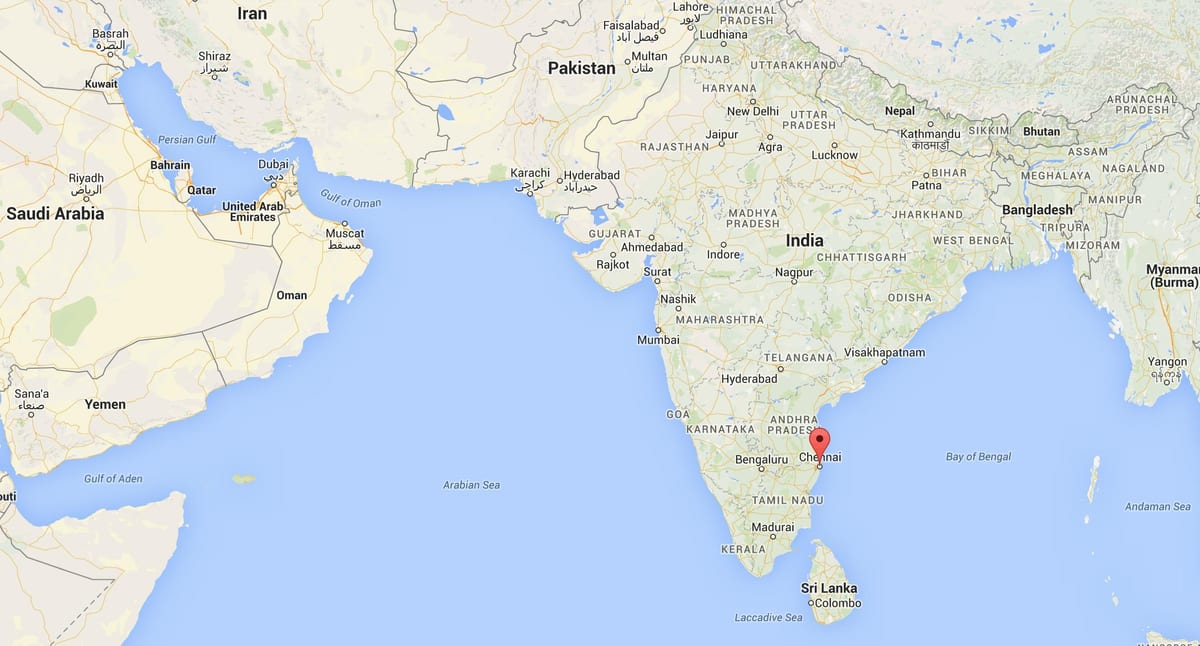 карта на индија Chennai