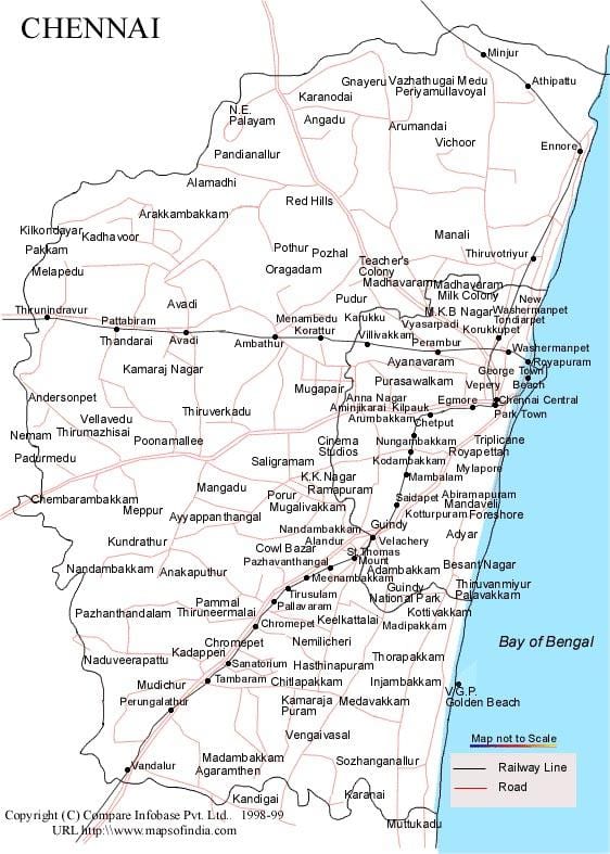 Chennai мапа со насоки
