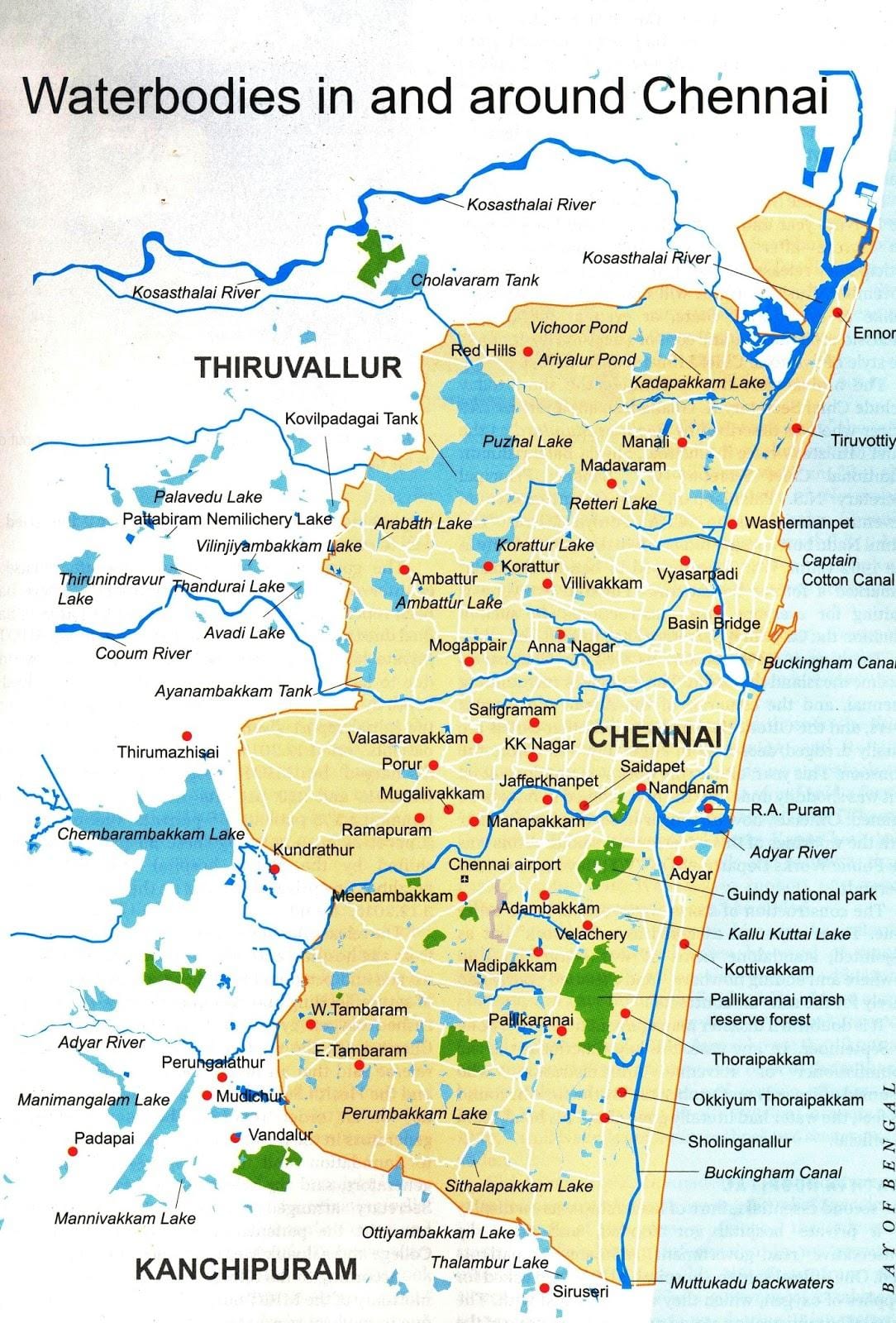 реката карта на Chennai