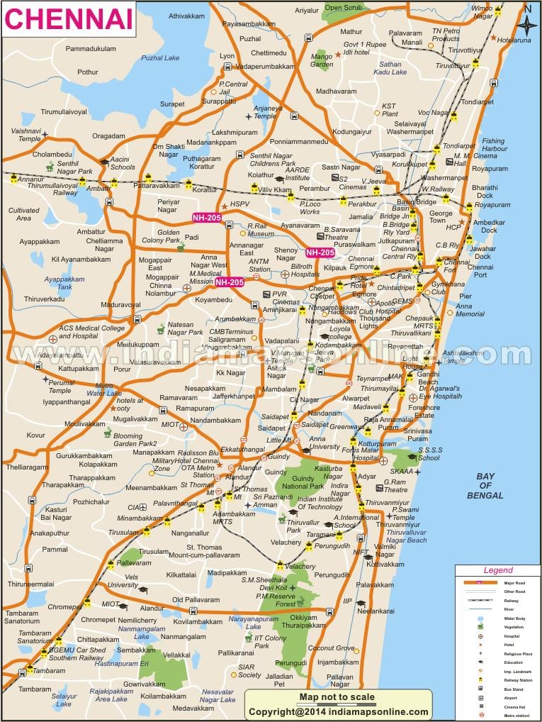Chennai град полн мапа