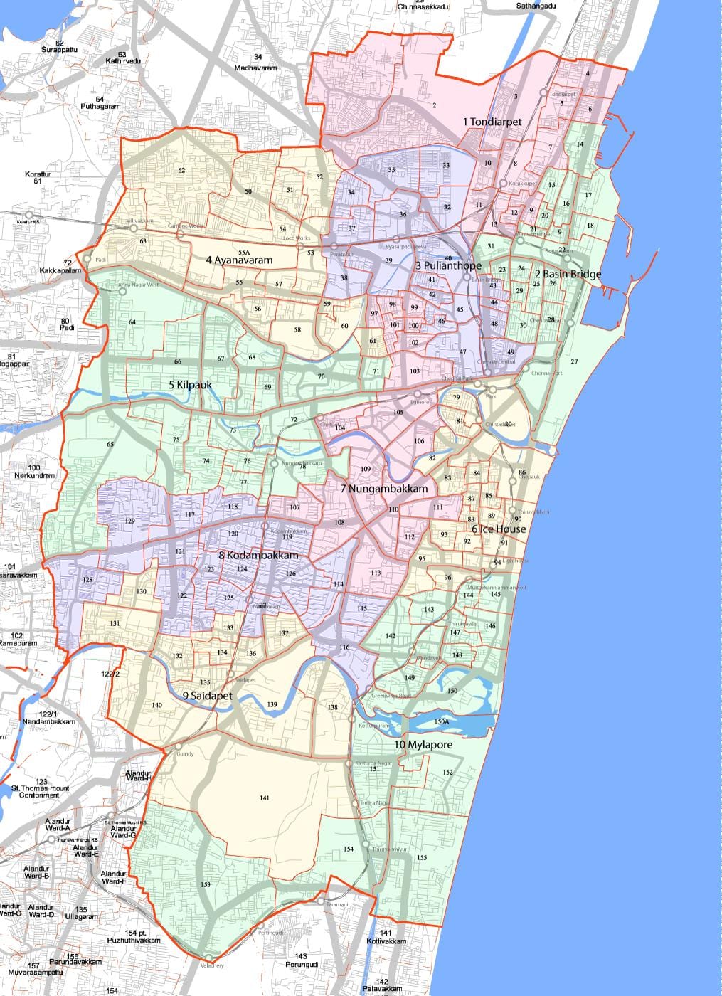 поголема Chennai corporation мапа