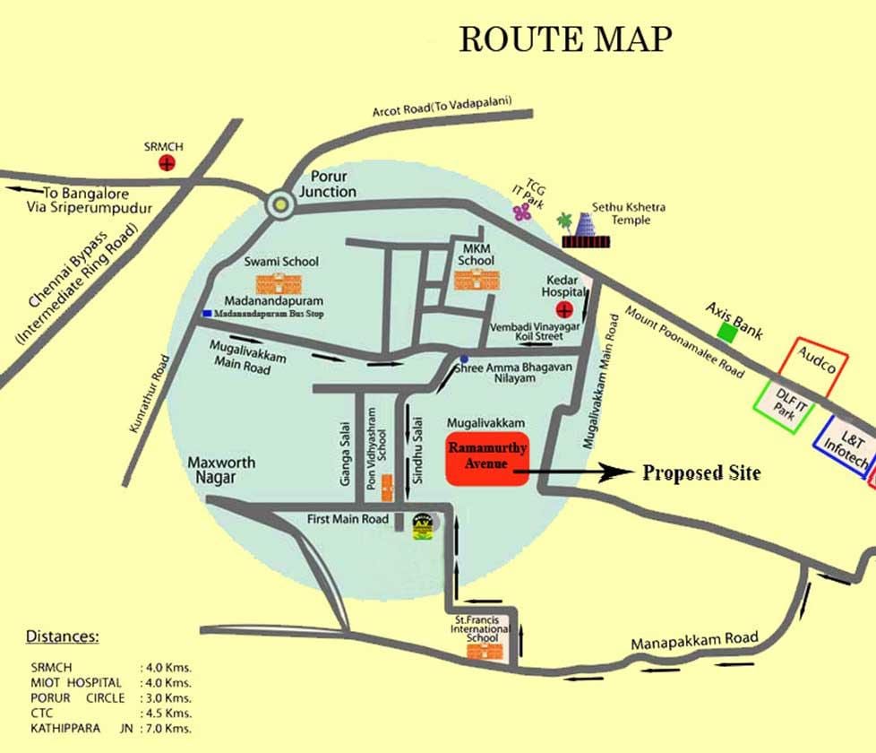 Porur Chennai мапа