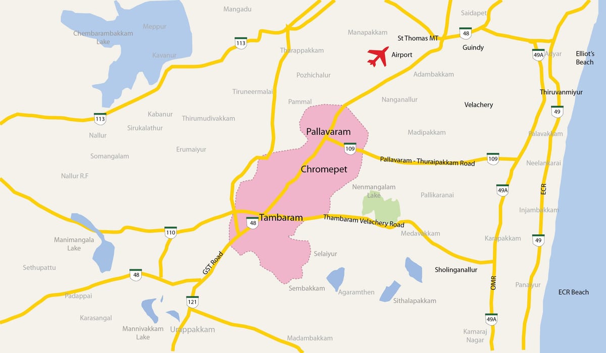 карта на Tambaram Chennai