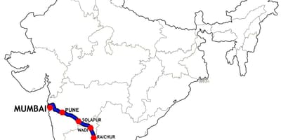 Мумбаи да Chennai мапа