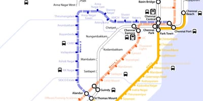 Метро мапата Chennai