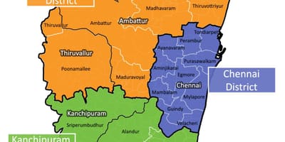 Карта на Chennai област