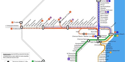 Chennai приградски железнички мапа